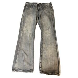 Helix Relaxed Boot Leg Jeans Men's 36x34 Light Wash Cotton Denim Distressed